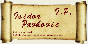 Isidor Pavković vizit kartica